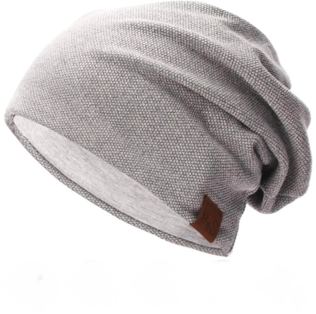 Knit hat men's collection stylish unisex light gray