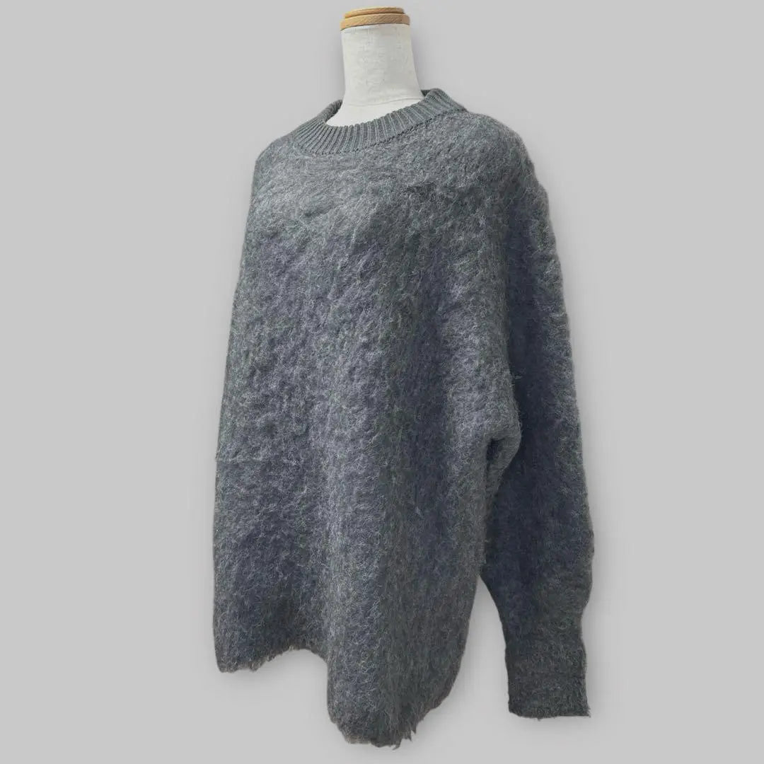 ★Good condition◆Adam Erope◆ Fur knit crew neck pullover