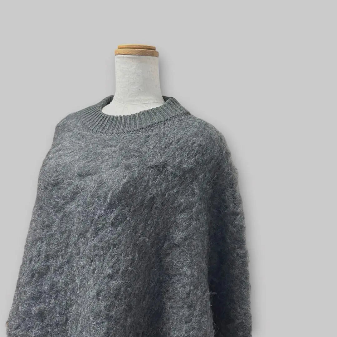 ★Good condition◆Adam Erope◆ Fur knit crew neck pullover