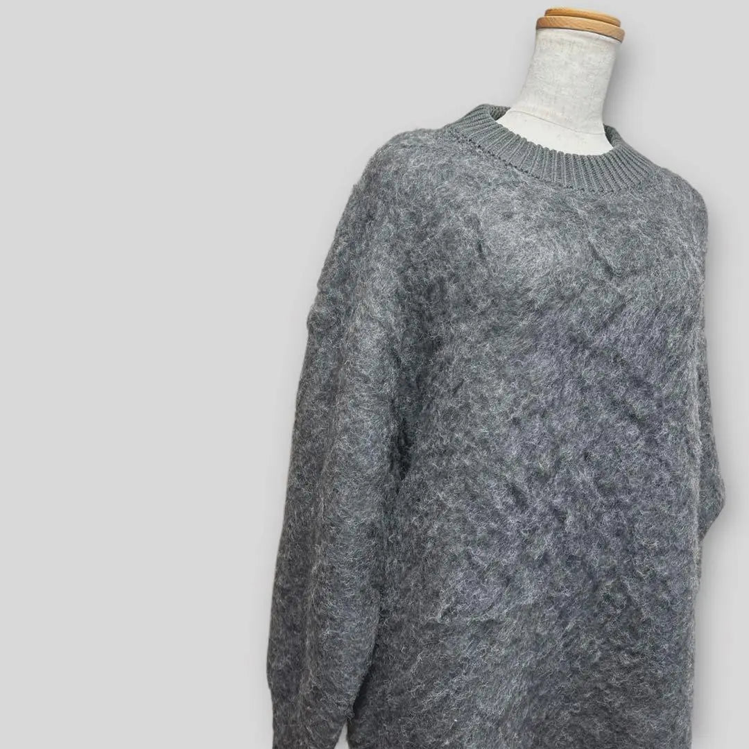 ★Good condition◆Adam Erope◆ Fur knit crew neck pullover