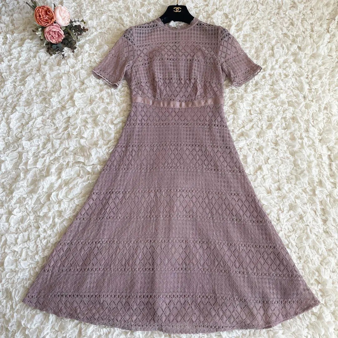 Jill Stuart Lacy Bottle Dress Pink Lace Dress S