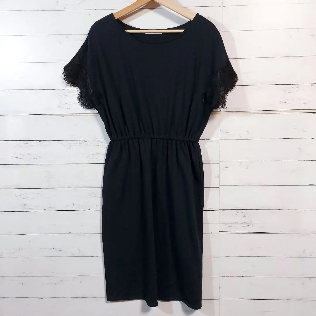 Seven Days Sunday Short Sleeve Dress Navy One-Size Size Elastic Waist