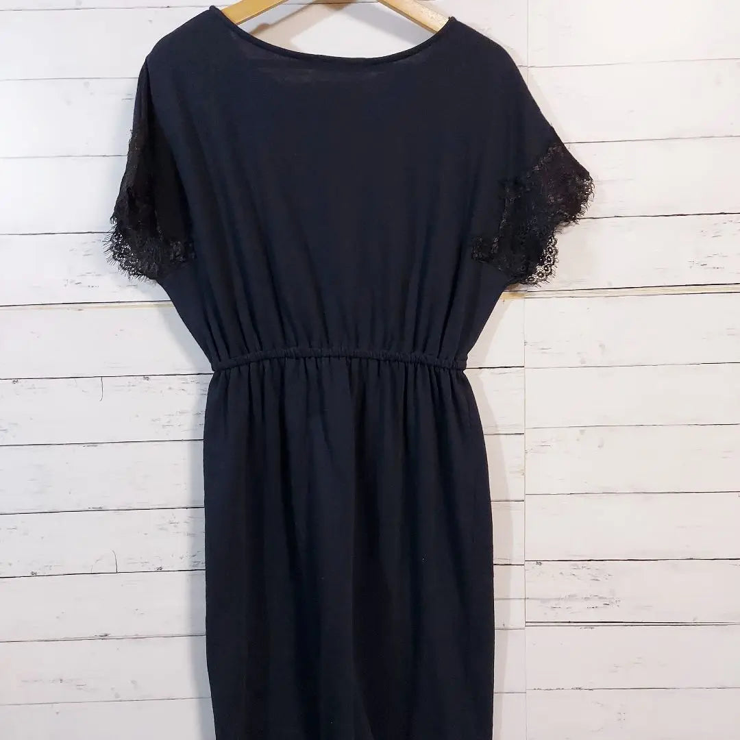 Seven Days Sunday Short Sleeve Dress Navy One-Size Size Elastic Waist