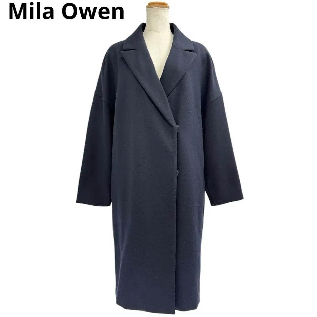 Good condition MilaOwen Midi length coat S navy b5b030