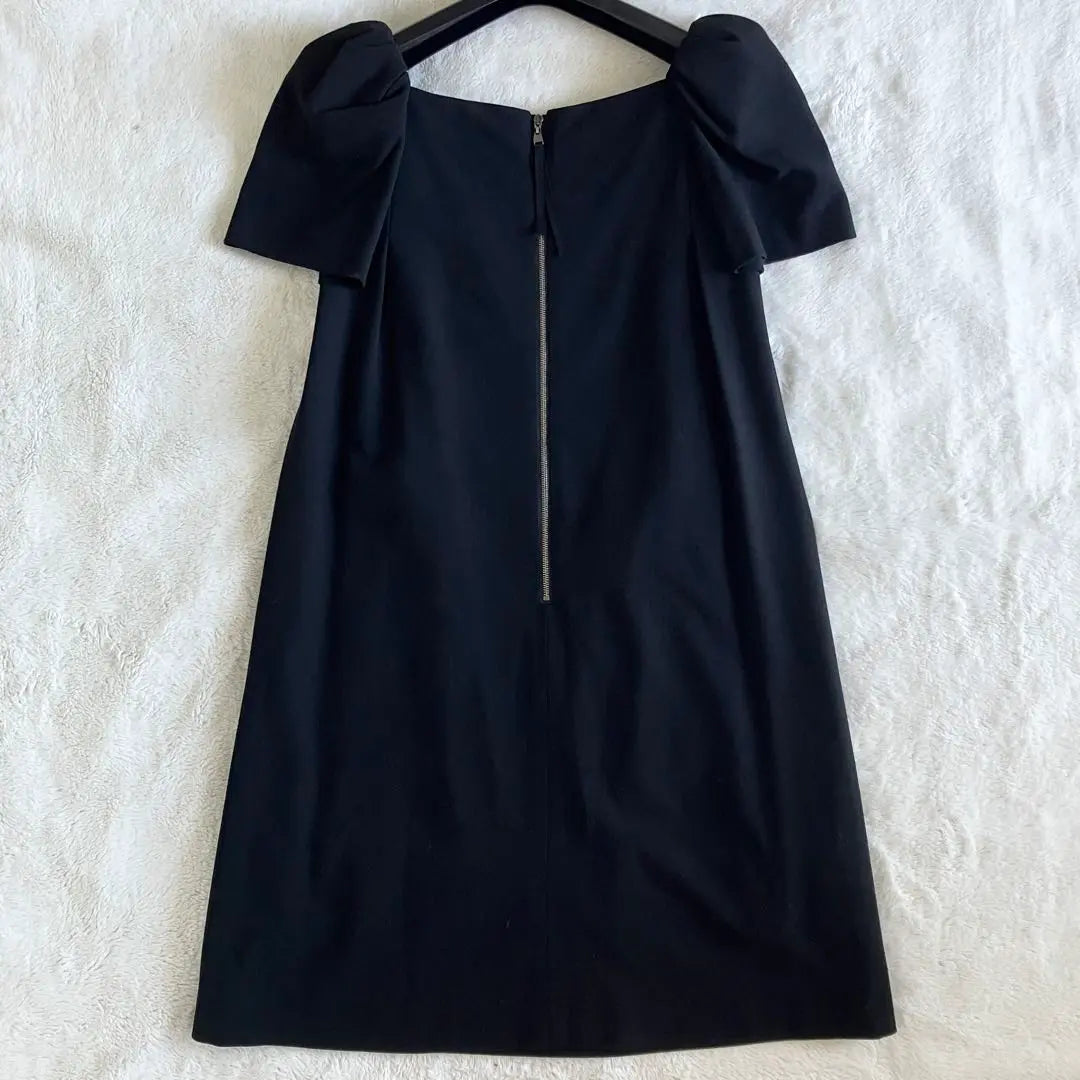 Foxy FOXEY Wool puff sleeve short sleeve dress 38 black