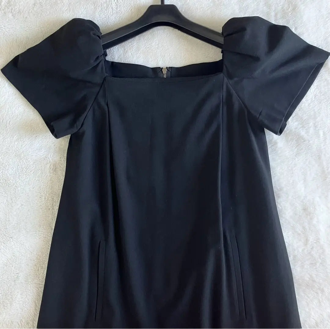 Foxy FOXEY Wool puff sleeve short sleeve dress 38 black