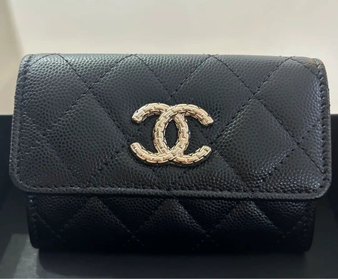 Nuevo Chanel Matelasse Coin Case Card Case Negro AP4093 | 新品 シャネル マトラッセ コインケース カードケース ブラック AP4093