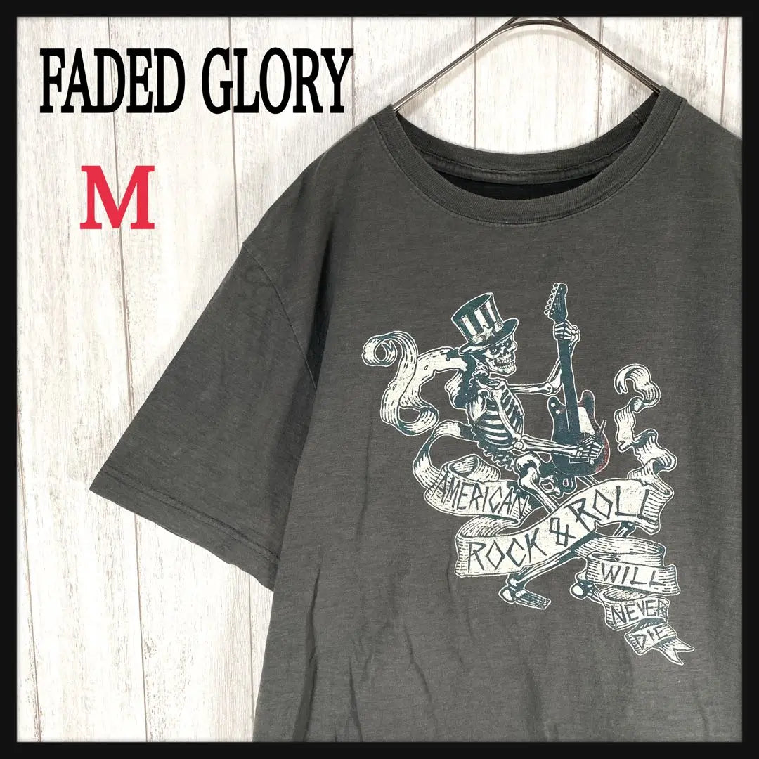 ⭐︎Fadeed Glory Rock Skeleton Guitar Skull Guitar Short Sleeve M | ⭐︎フェイデッドグローリー ロック　スケルトン　ギター　髑髏　ギター　半袖　M