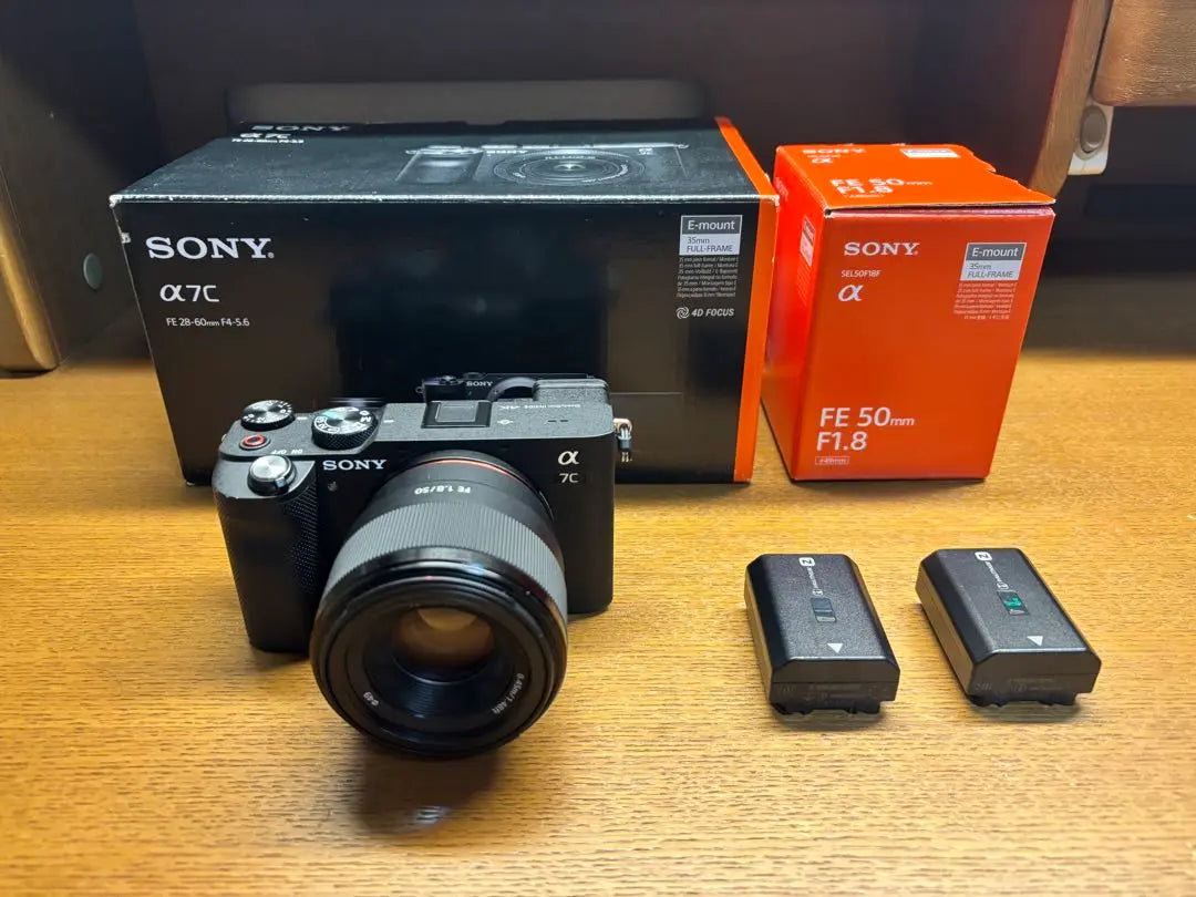 [Dos baterías originales] Cuerpo de la cámara SONY α7C y SONY SEL50F18F