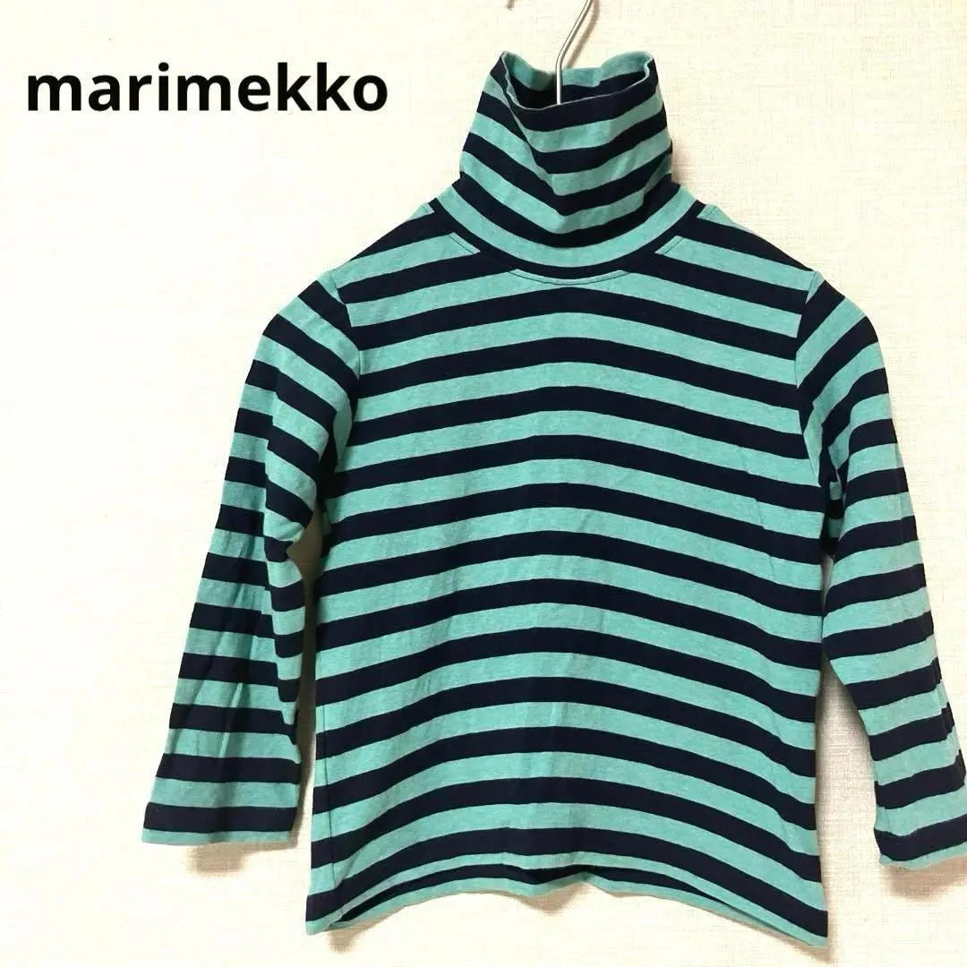 Marimekko Marimekko High neck Long T-shirt Border Green Navy