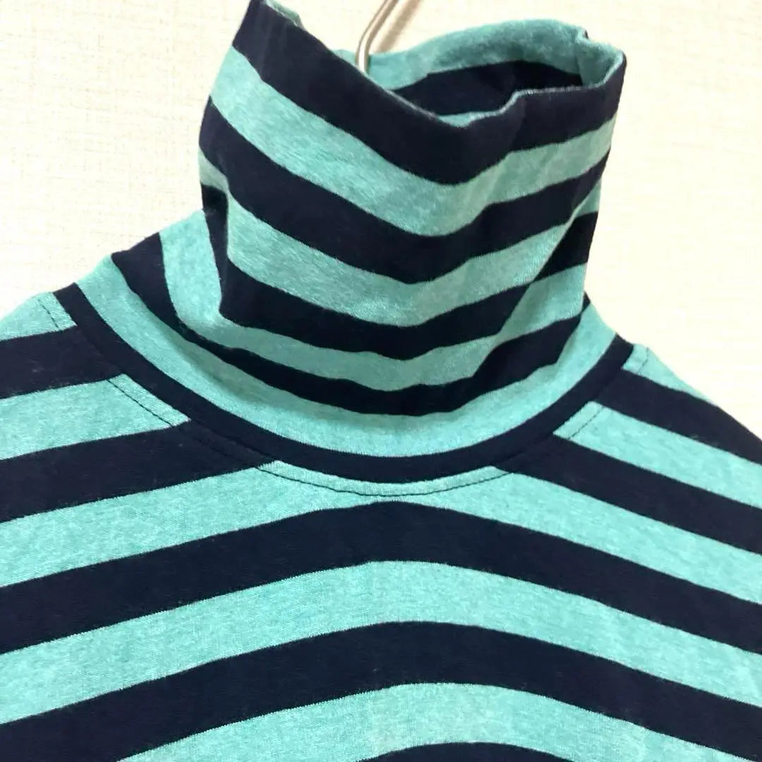 Marimekko Marimekko High neck Long T-shirt Border Green Navy