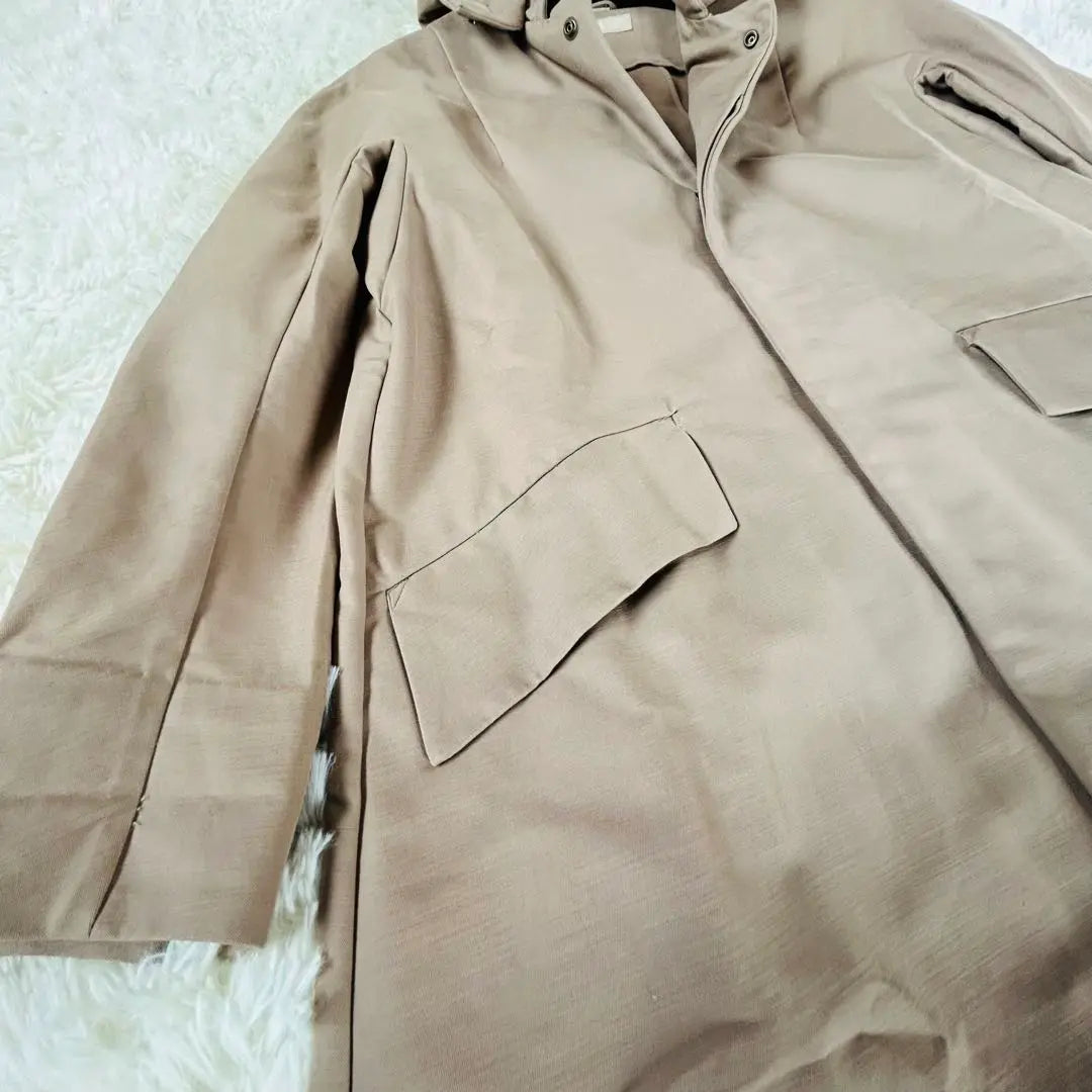 Good condition★45rpm Hiyoku Mod Tent Coat Hood 100% Cotton Beige 2M