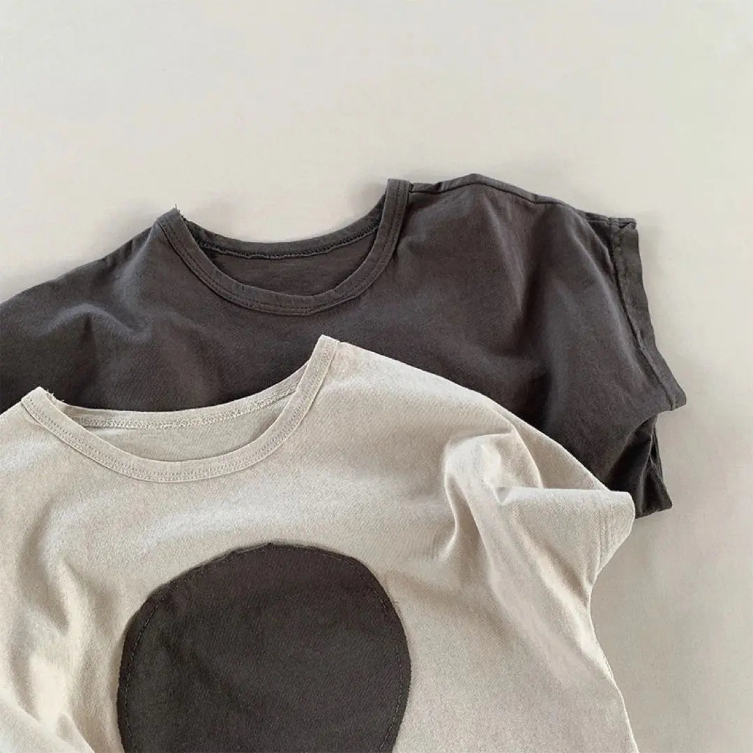 [Último] Tops de ropa infantil coreana beige 80cm