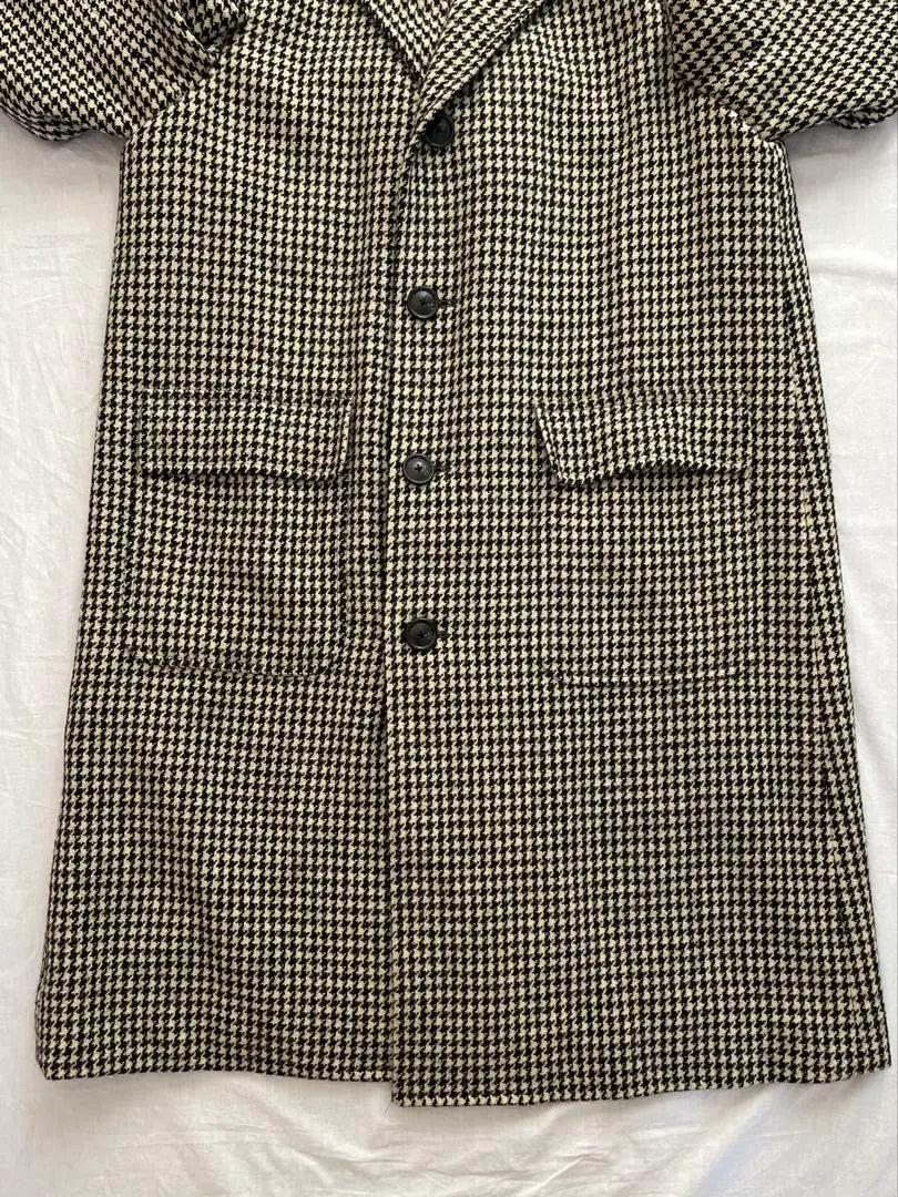 Super Rare 80s USA Made Ralph Lauren Single Sleeve Chester Coat Houndstooth