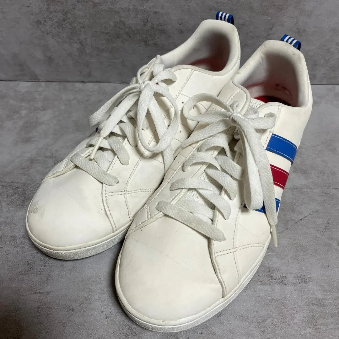 [Adidas] (26) Sneakers, Lace-up, White, Synthetic Leather