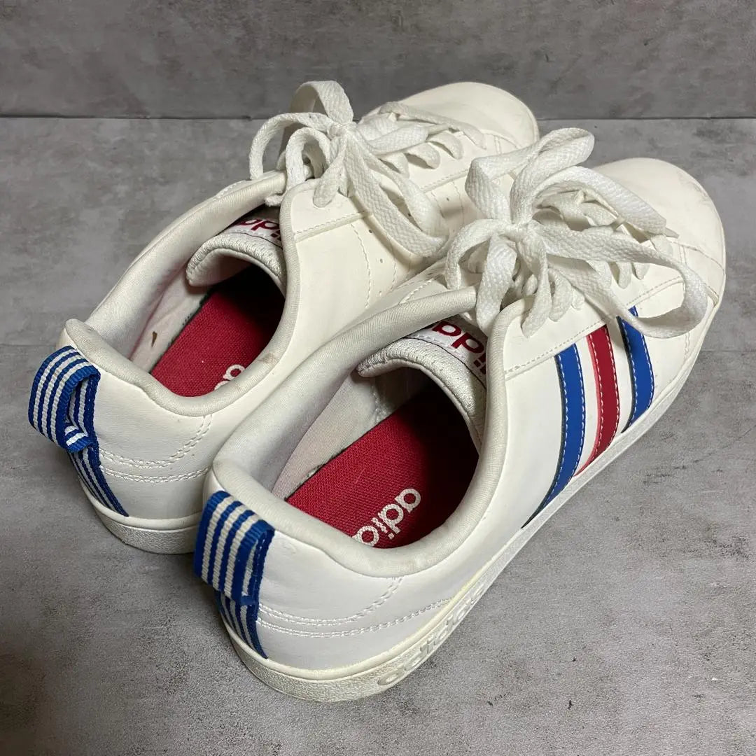 [Adidas] (26) Sneakers, Lace-up, White, Synthetic Leather