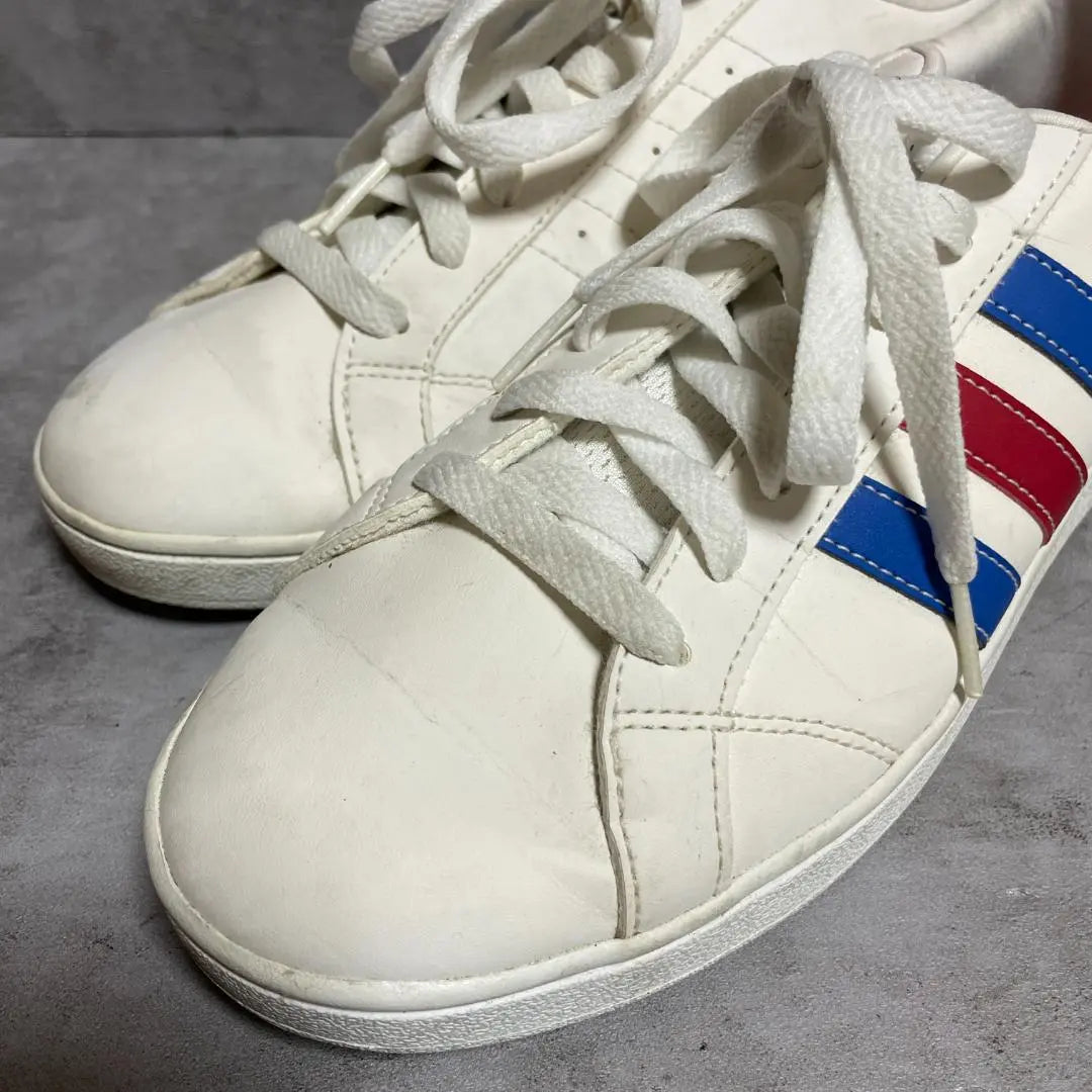 [Adidas] (26) Sneakers, Lace-up, White, Synthetic Leather