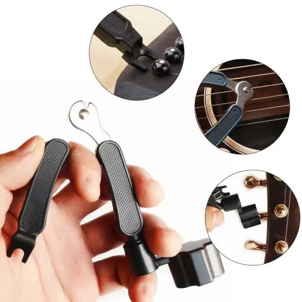 Cortador de cuerdas cuerda de guitarra clavija enrolladora pinza torneada negra sin pasador | ストリング カッター ギター 弦 ワインダー ペグ回し ピン抜き ニッパー 黒