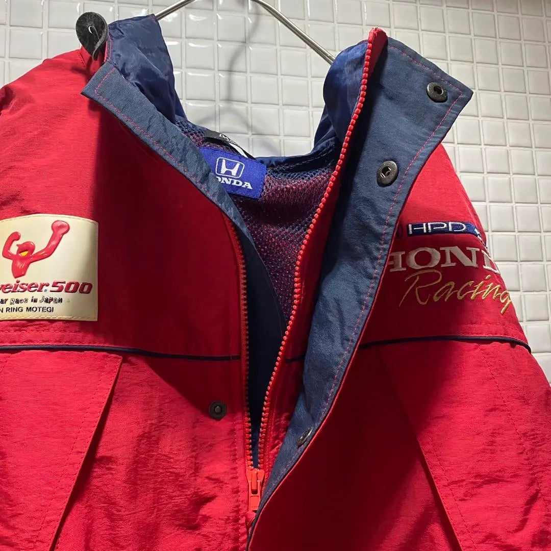 Chaqueta de nailon HONDA con bordado de carreras