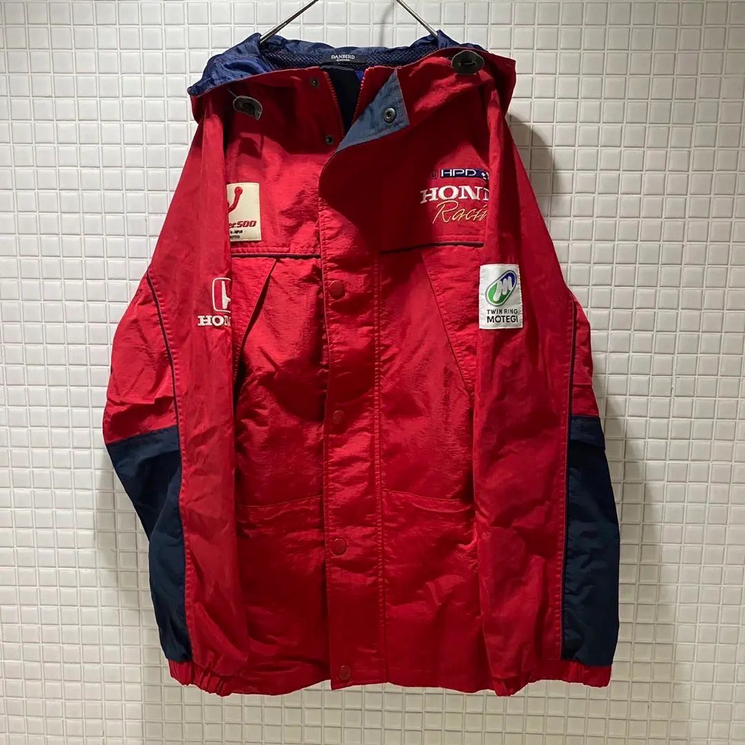 Chaqueta de nailon HONDA con bordado de carreras