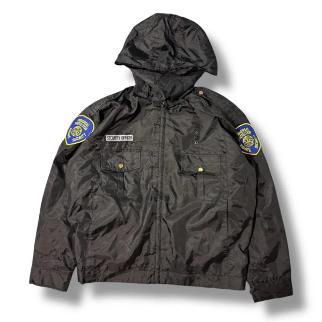 90s NATIONAL PATROL Nylon Safety Jacket Black