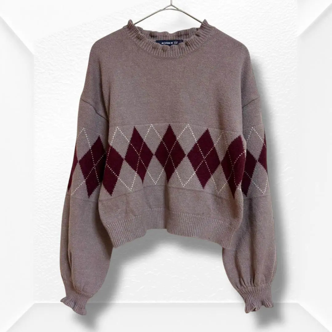 8000☆ as know as Knit sweater High neck Ruffles Long sleeves