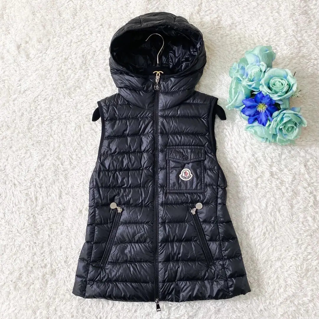 Moncler GLYGOS GILET Chaleco de plumón negro Gire 0 sin usar | 未使用級 モンクレール Glygos Gilet 黒 ダウンベスト ジレ 0