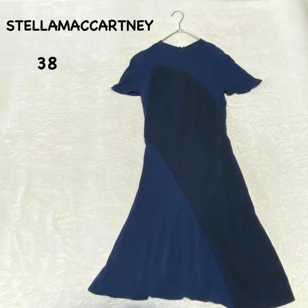 YK0750 [Stella McCartney] Vestido [38] Largo hasta la rodilla Cambio de materiales diferentes Sensación de caída