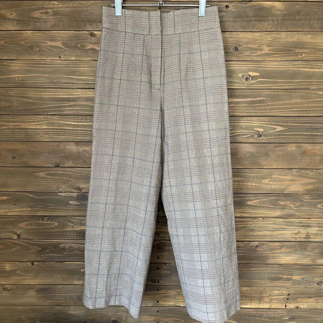 ♦︎【INED】INED slacks wide pants houndstooth lattice, made in Japan M