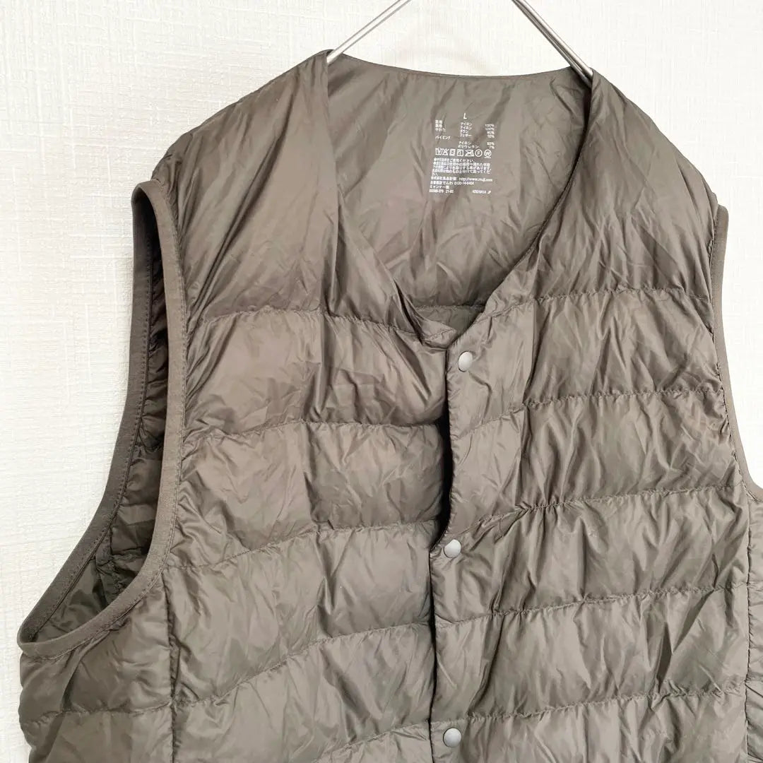 MUJI Inner Down Vest [L] Khaki Cold Wear Autumn/Winter Casual