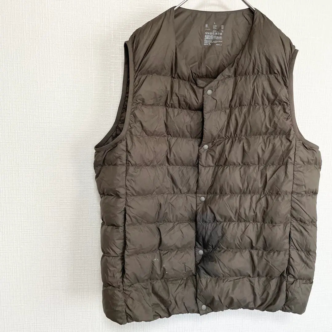 MUJI Inner Down Vest [L] Khaki Cold Wear Autumn/Winter Casual