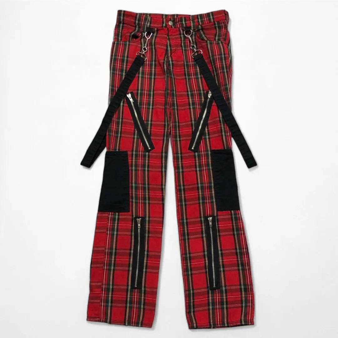 Super rare UK EURO Y2K PUNK bondage check pants