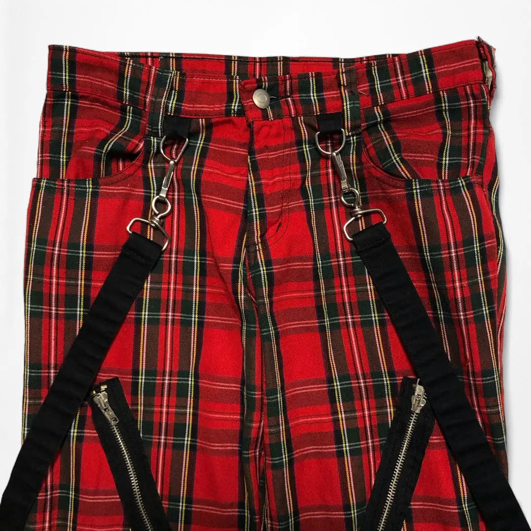 Super rare UK EURO Y2K PUNK bondage check pants