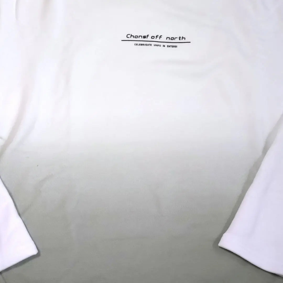 [ATCGAUG] Camiseta manga larga L degradado blanco x verde forro cepillado