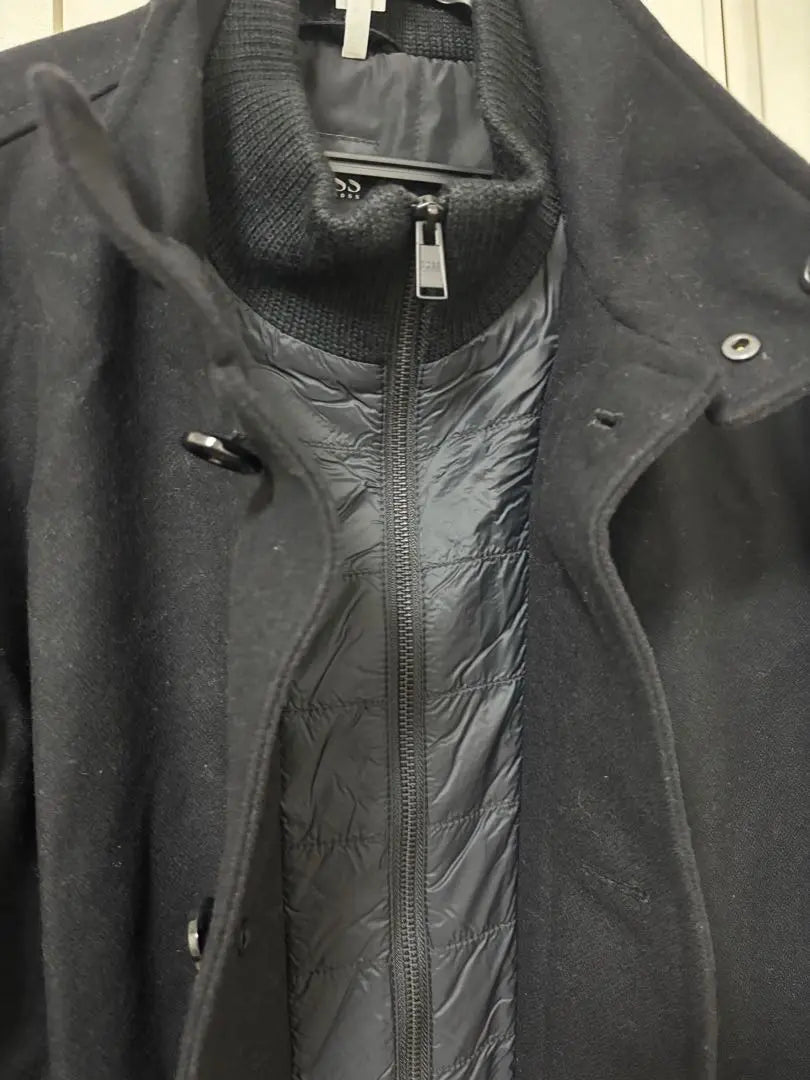 [Like new, cleaning] BOSS wool coat black black | 【新品同様・クリーニング済み】BOSS ウールコート ブラック黒