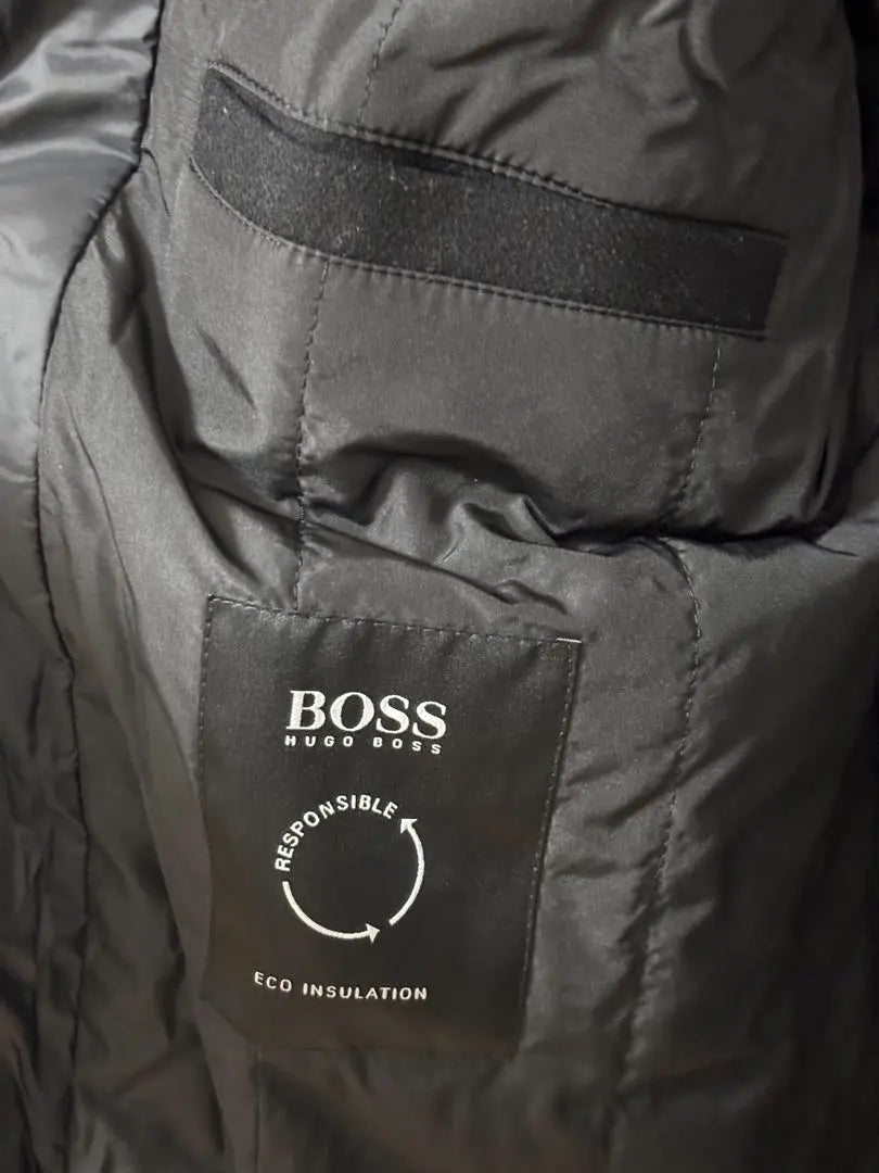 [Como nuevo, limpieza] Abrigo de lana BOSS negro negro | 【新品同様・クリーニング済み】BOSS ウールコート ブラック黒