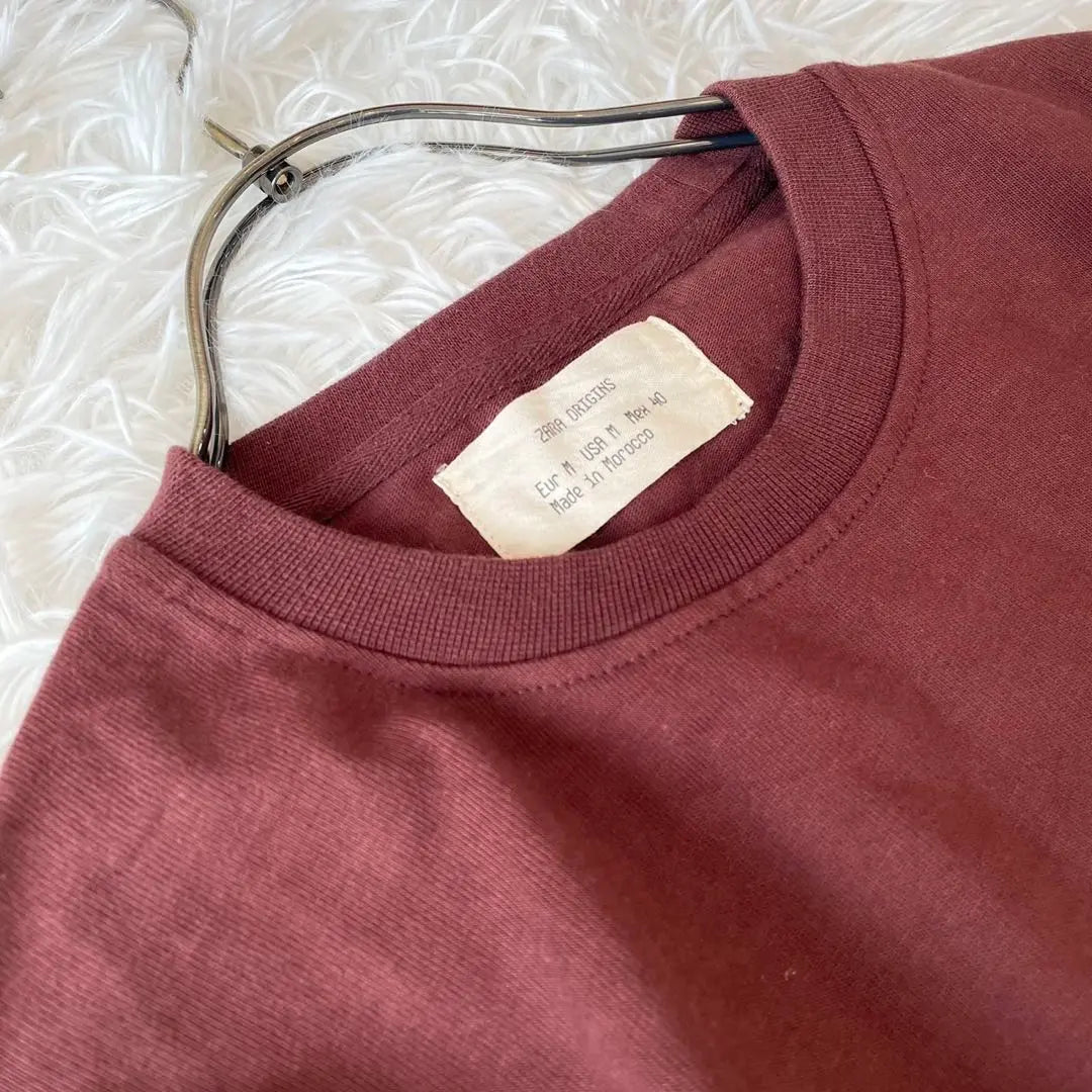 [ZARA ORIGINS] Camiseta larga (M) Fabricada en Marruecos, manga larga de algodón cortado y cosido