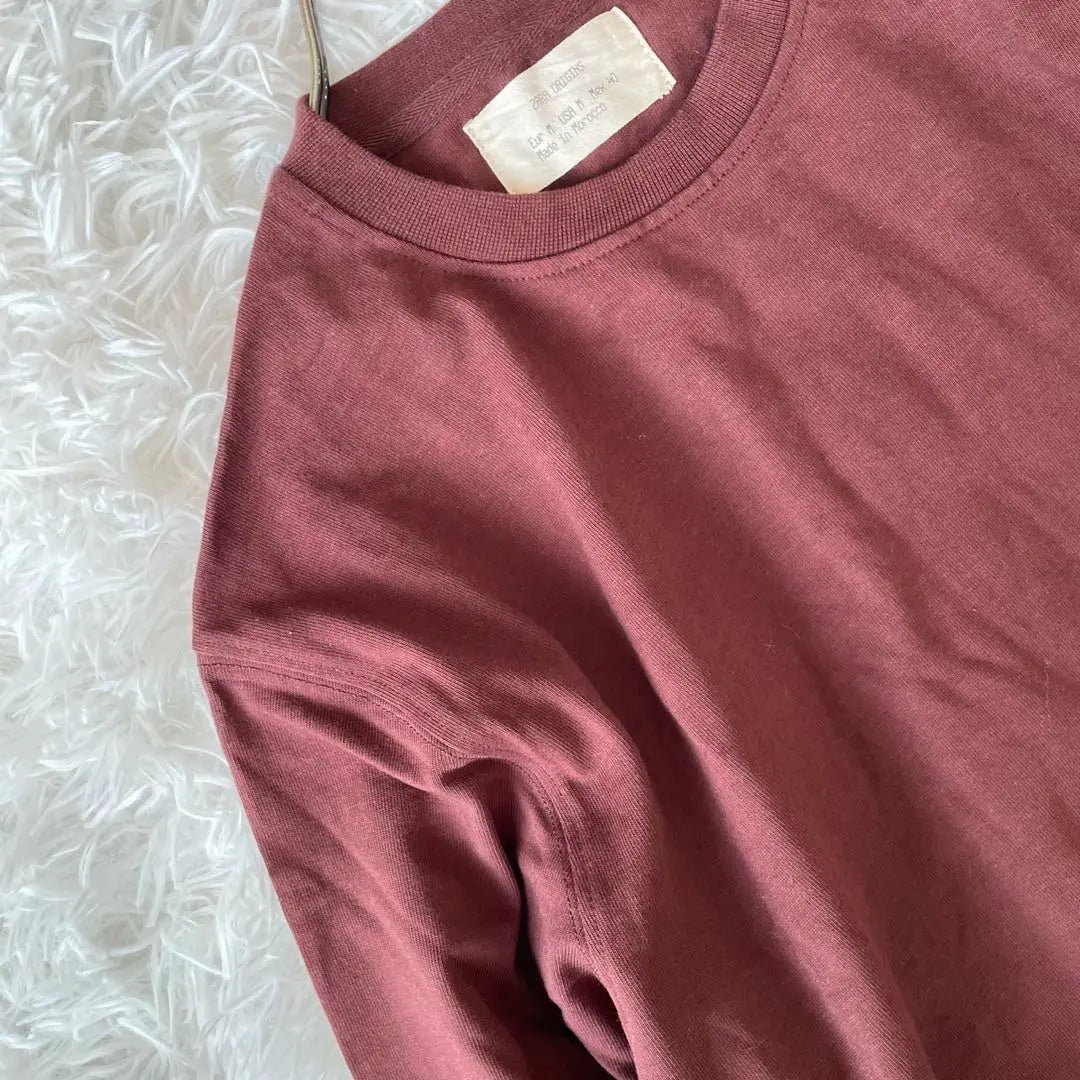 [ZARA ORIGINS] Camiseta larga (M) Fabricada en Marruecos, manga larga de algodón cortado y cosido