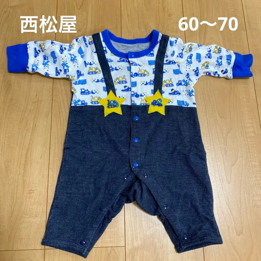 Working Kuruma Pattern Romper 60-70