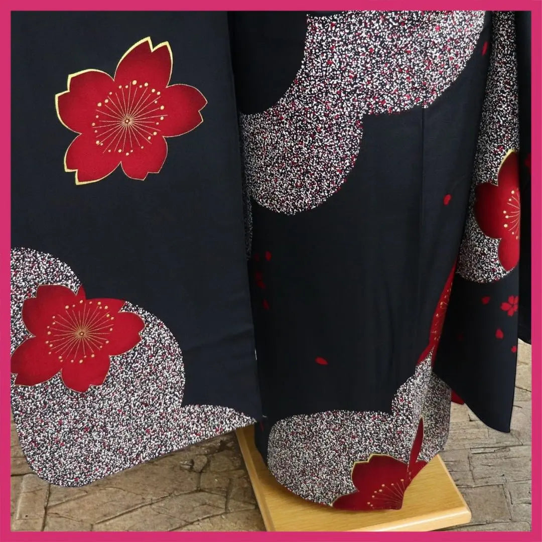 E1415 ★ Kimono nieve ligera ★ Conjunto de kimono / obi de 2 piezas ★ Leña Kyosen de pura seda estrecha | E1415★ 着物淡雪 ★ 振袖・帯2点セット ★ 正絹 京友禅 薪糊散らし