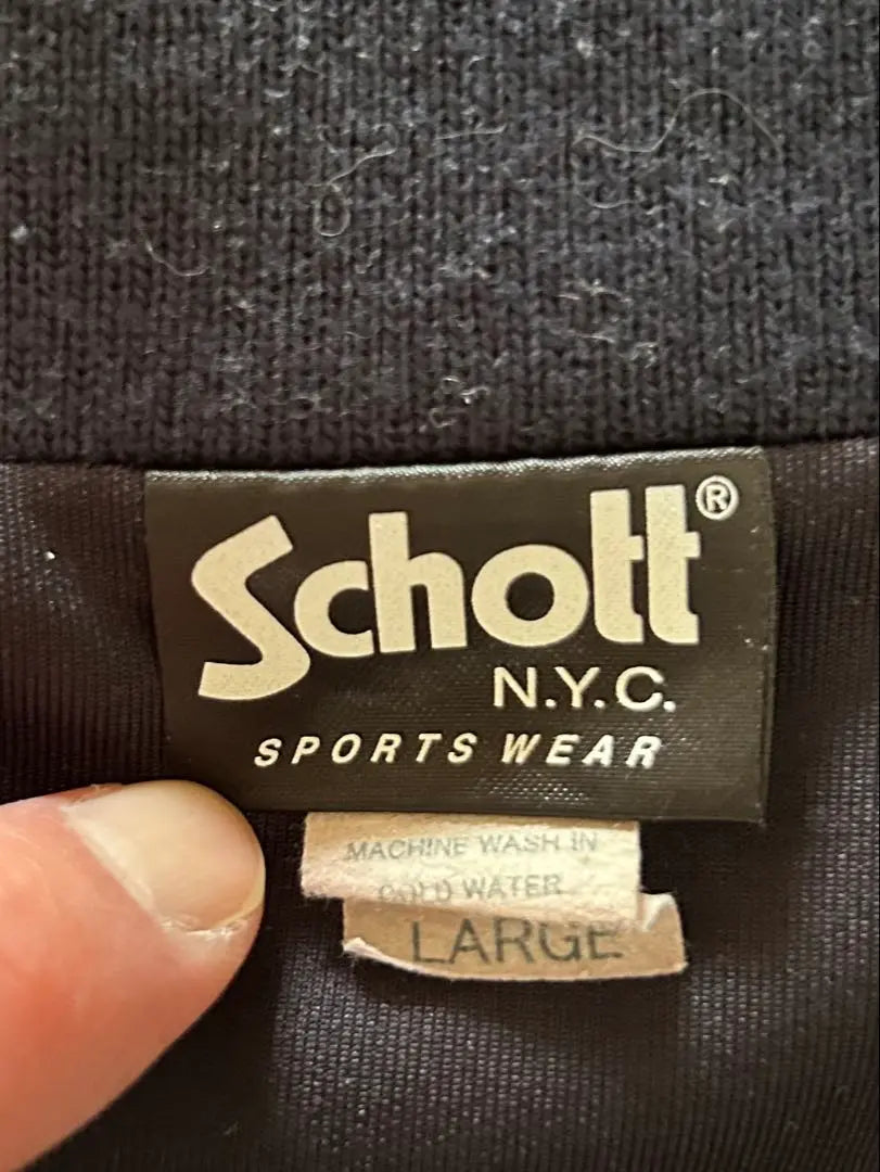 Schott Shot Track Jacket Jersey Black L Embroidered | Schott ショット　 トラックジャケット ジャージ ブラック L 刺繍入り