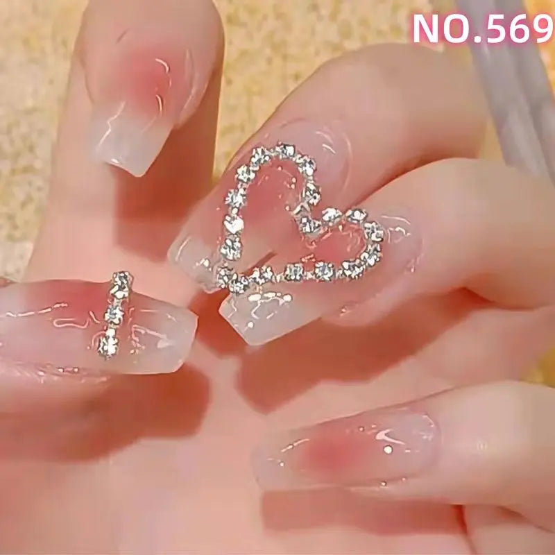 Limited time discount 569 stitching love nail tip waterproof plump light color outfit be0