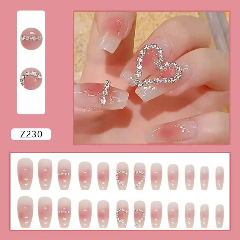 Limited time discount 569 stitching love nail tip waterproof plump light color outfit be0