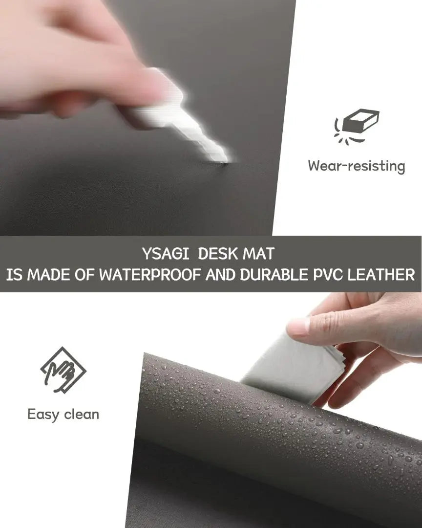 [Amazon Bestseller 1st place] Leather Desk mat with non -slip