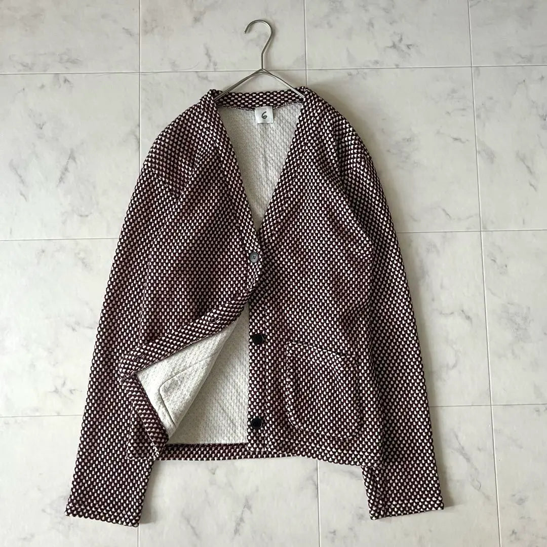 Beautiful condition ROKU cardigan knit all-over pattern cotton wool unisex