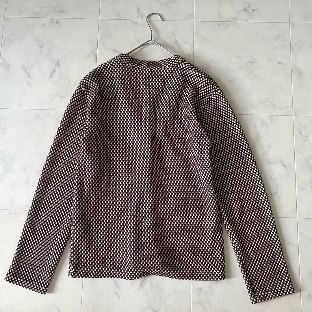 Beautiful condition ROKU cardigan knit all-over pattern cotton wool unisex