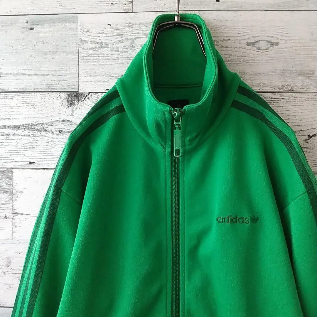 Rare ☆90s Adidas Embroidered Trefoil Logo Track Jacket M Green