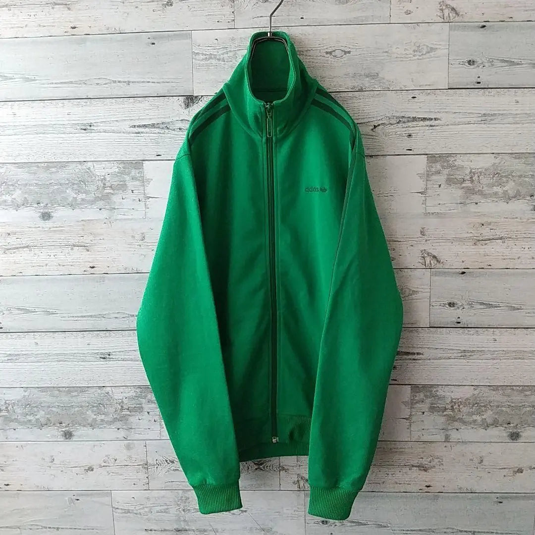 Rare ☆90s Adidas Embroidered Trefoil Logo Track Jacket M Green