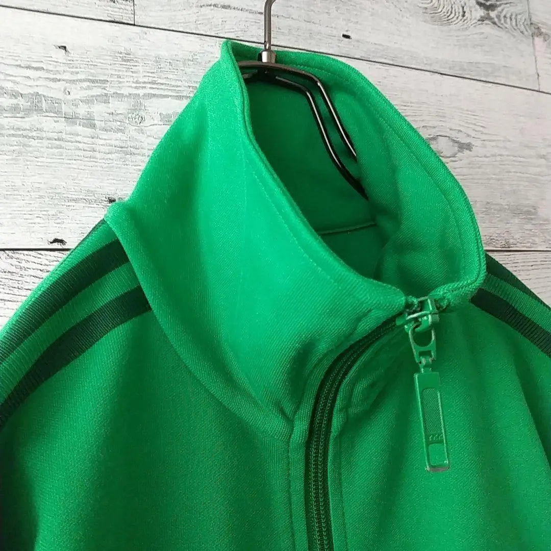 Rare ☆90s Adidas Embroidered Trefoil Logo Track Jacket M Green