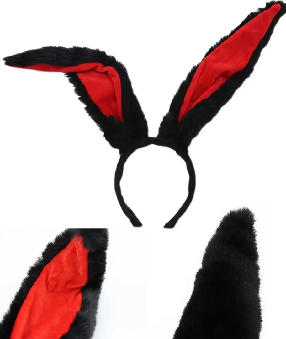 DERAYEE Rabbit Ear Headband Rabbit Animal Ear Cosplay Halloween Massage